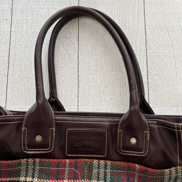 Tommy Hilfiger American Classic Brown Purse Multicolor Plaid - Picture 5 of 12